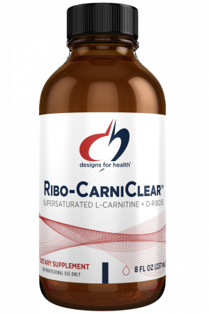 A bottle of Ribo-CarniClear dietary supplement.