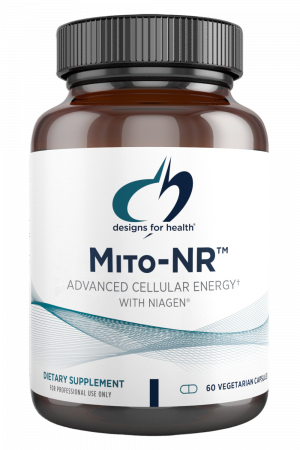 A bottle of Mitro-NR dietary supplement.