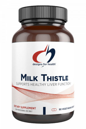 A bottle of Milk Thistle dietary supplement.