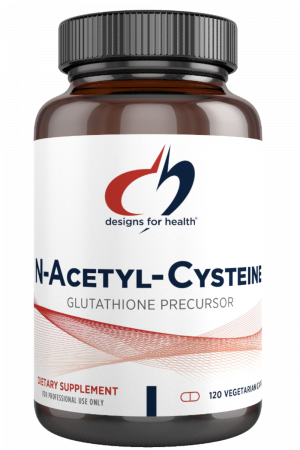 A bottle of N-Acetyl-Cysteine dietary supplement.