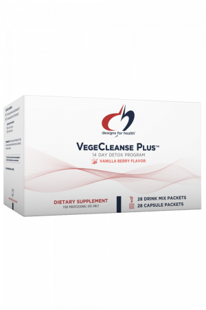A box of VegeCleanse Plus supplement.