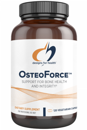 A bottle of OsteoForce dietary supplement.