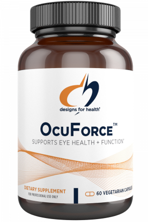 A bottle of Ocuforce dietary supplement.