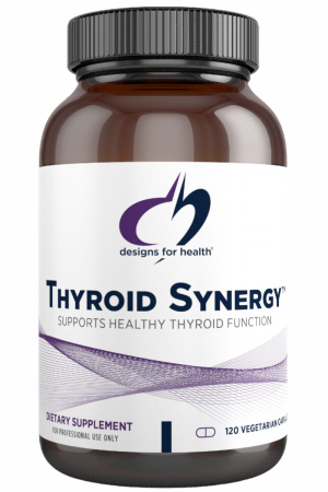 A bottle of Thyroid Synergy dietary supplement.