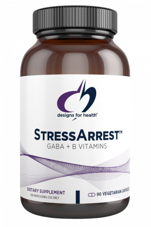 A bottle of StressArrest dietary supplement.