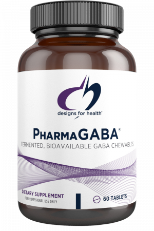 A bottle of PharmaGABA dietary supplement.