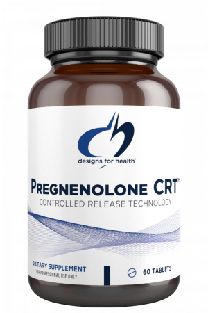 A bottle of Pregnenolone CRT dietary supplement.