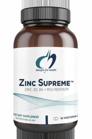 A bottle of Zinc Supreme dietary supplement.