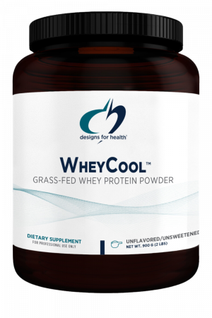 A bottle of WheyCool dietary supplement.
