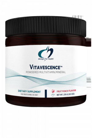 A bottle of Vitavescence dietary supplement.